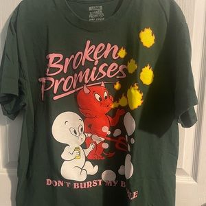 Broken Promises features Casper. In Men’s Large T -Shirt.